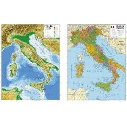 CARTA GEOGRAFICA DOPPIA 100X140 ITALIA