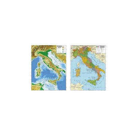 CARTA GEOGRAFICA DOPPIA 100X140 ITALIA PER BAMBINI