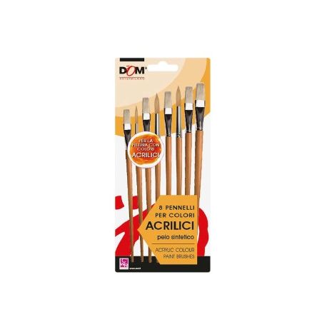 PENNELLI ASSORTITI PELO SINTETICO PZ. 8 PER COLORI