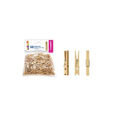 LEGNO DA DECORARE MOLLETTE IN LEGNO PZ. 50 MM. 45X