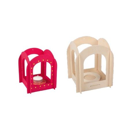 LEGNO DA DECORARE LANTERNA CM. 12X12X14H