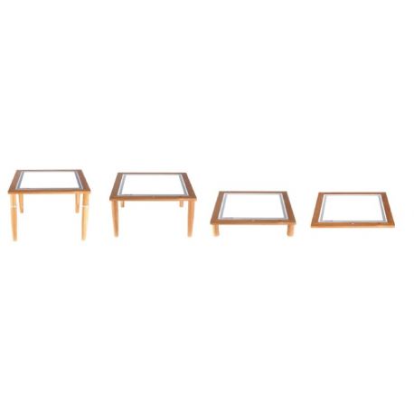 TAVOLO LUMINOSO 4 ALTEZZE CM. 60X60X2/12/30/42h PER BAMBINI