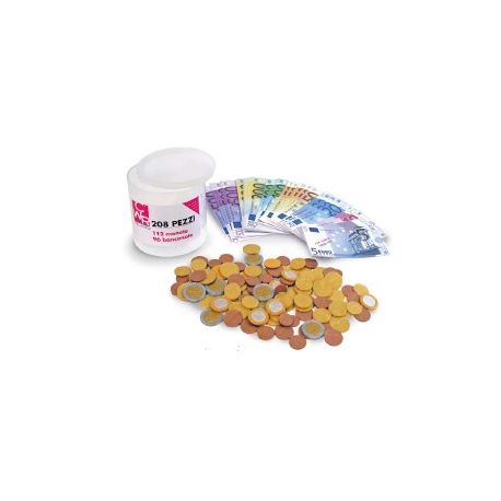 EURO BARATTOLO 96 BANCONOTE + 112 MONETE PER BAMBINI
