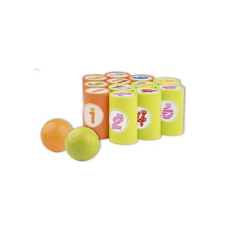 GIOCO BASRATTOLI 12 BARATTOLI + 2 PALLINE PER BAMBINI