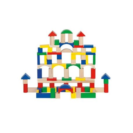 COSTRUZIONI IN LEGNO COL. E FORME ASS. PZ.100 PER BAMBINI