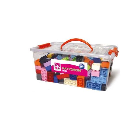 MATTONCINI COMPATIBILI MIDI - BAULETTO 220 PEZZI PER BAMBINI