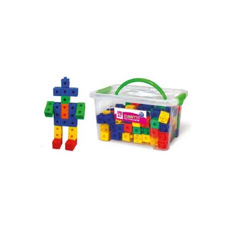 CUBETTI MULTI-INCASTRI CM.2 - BAULETTO PEZZI 130 PER BAMBINI