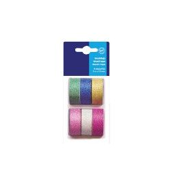 NASTRO WASHI TAPE MT5X15MM PZ. 6 COLORI GLITTER