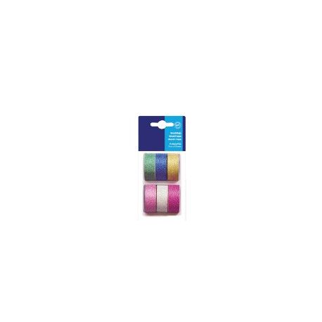 NASTRO WASHI TAPE MT5X15MM PZ. 6 COLORI GLITTER