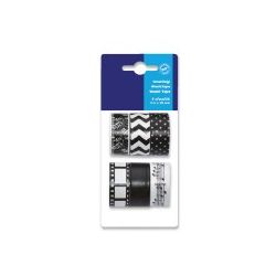 NASTRO WASHI TAPE MT5X15MM PZ. 6 BIANCO/NERO