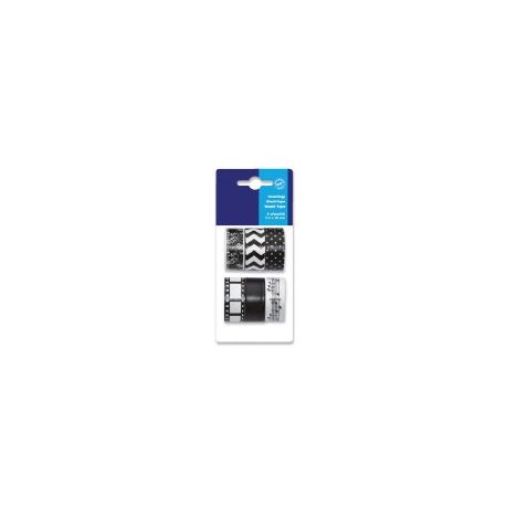 NASTRO WASHI TAPE MT5X15MM PZ. 6 BIANCO/NERO