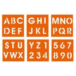 STENCIL ALFABETO MAIUSCOLO E NUMERI PZ.6
