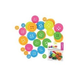 BOTTONI DA INFILARE MM.25 COLORE NEON PZ.30