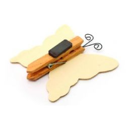 LEGNO DA DECORARE CLIP MAGNETICO FARFALLA CM. 8,5