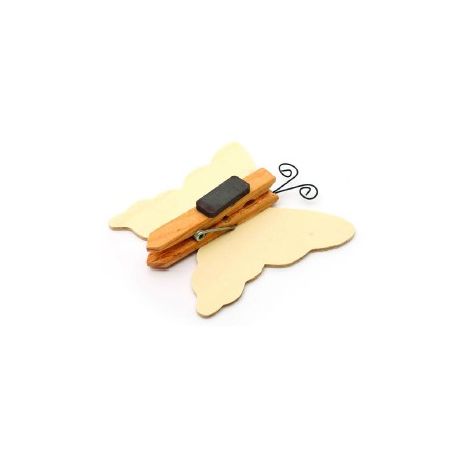 LEGNO DA DECORARE CLIP MAGNETICO FARFALLA CM. 8,5