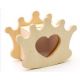 LEGNO DA DECORARE SALVADANAIO CORONA CUORE CM. 12