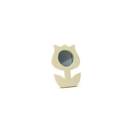 LEGNO DA DECORARE SPECCHIO TULIPANO CM. 10X14X1