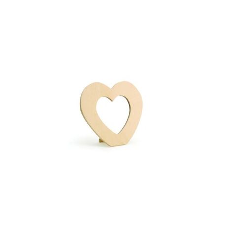 LEGNO DA DECORARE SPECCHIO CUORE CM. 14X13X1