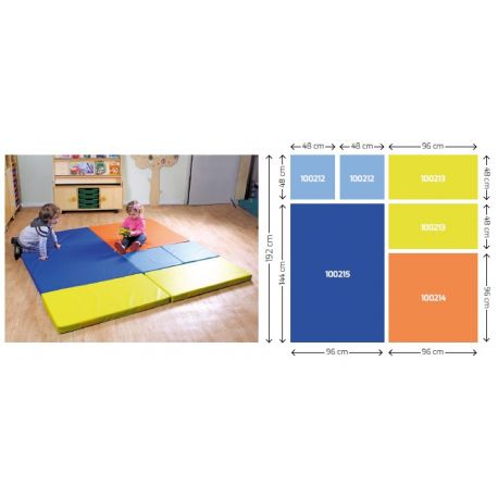 MATERASSO CM.96X96X6H - ARANCIO PER BAMBINI
