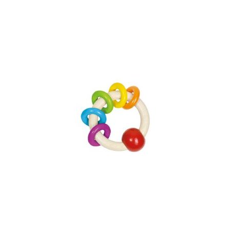 SONAGLIO LEGNO CON ANELLI PER BAMBINI