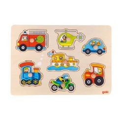 PUZZLE LEGNO C/POMELLI 7 PZ VEICOLI