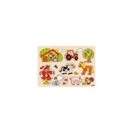 PUZZLE LEGNO C/POMELLI 9 PZ FATTORIA PER BAMBINI