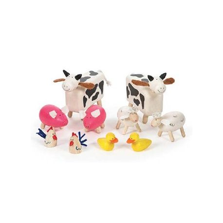 ANIMALI DELLA FATTORIA IN LEGNO - PZ.10 PER BAMBINI
