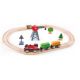 PISTA CON LOCOMOTIVA A BATTERIA E GRU