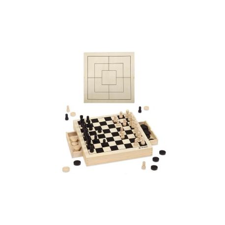 SCACCHI DAMA TRIA LEGNO CM 30 PER BAMBINI