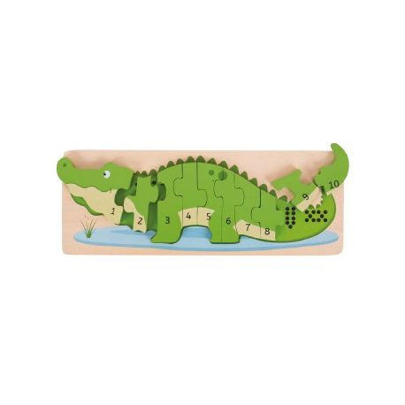 PUZZLE LEGNO COCCODRILLO DEI NUMERI PER BAMBINI
