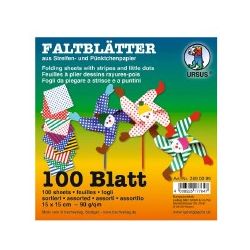 CARTA ORIGAMI RIGHE E POIS 90 G - 15X15 - 100 FG
