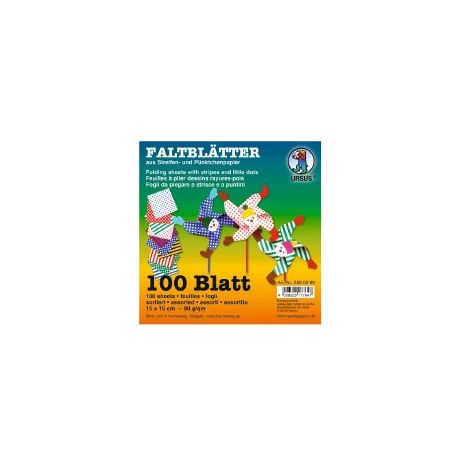 CARTA ORIGAMI RIGHE E POIS 90 G - 15X15 - 100 FG