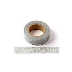 NASTRO ADESIVO GLITTER ARGENTO MM15X5MT