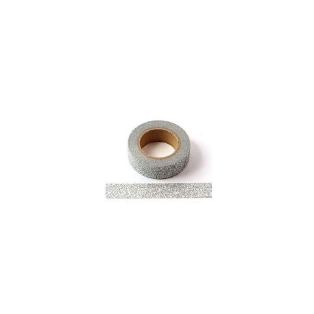 NASTRO ADESIVO GLITTER ARGENTO MM15X5MT
