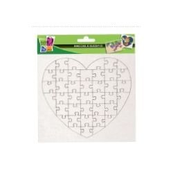 CARTONE DA DECORARE PUZZLE CUORE CM.16X16 PZ.10