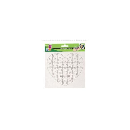 CARTONE DA DECORARE PUZZLE CUORE CM.16X16 PZ.10