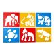STENCIL ANIMALI IN ESTINZIONE - 6 PZ