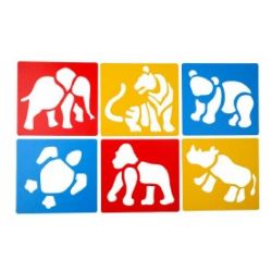 STENCIL ANIMALI IN ESTINZIONE - 6 PZ