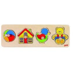 PUZZLE LEGNO C/POMELLI CM. 30X10 OGGETTI PZ.4