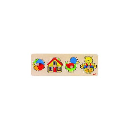 PUZZLE LEGNO C/POMELLI CM. 30X10 OGGETTI PZ.4 PER BAMBINI