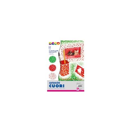 CARTONCINI CUORI CM.25X35 FG.12 GR.300 ASS