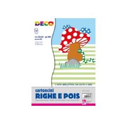 CARTONCINO RIGHE/POIS CM.23X33 FG.10 GR.300 ASS.