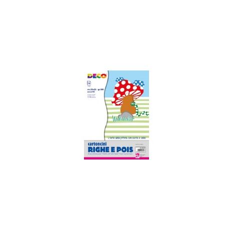 CARTONCINO RIGHE/POIS CM.23X33 FG.10 GR.300 ASS.