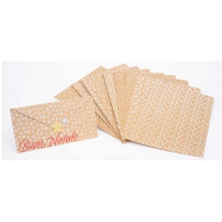 CARTONCINO KRAFT DECORATO 250GR 21x30 10 FG