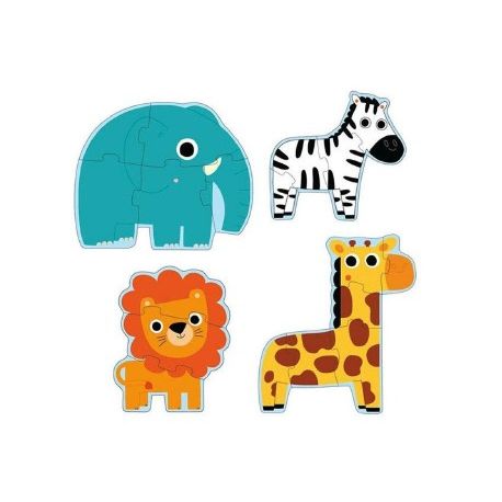 4 PRIMI PUZZLE LA JUNGLA PER BAMBINI