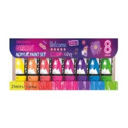 TEMPERA ACRILICA 8 COLORI FLUO 21ML