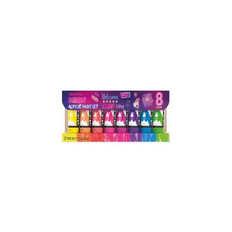 TEMPERA ACRILICA 8 COLORI FLUO 21ML