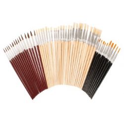 SET 50 PENNELLI TONDI E PIATTI 3 SETOLE DIVERSE