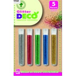 GLITTER BIO GRANA FINE 10ML 5 COLORI
