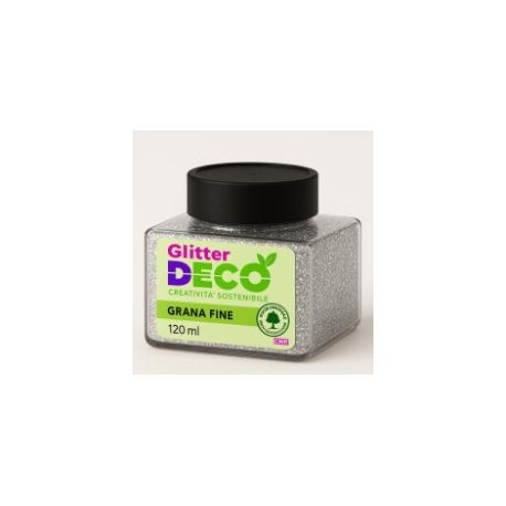 GLITTER BIO GRANA FINE 120ML ARGENTO